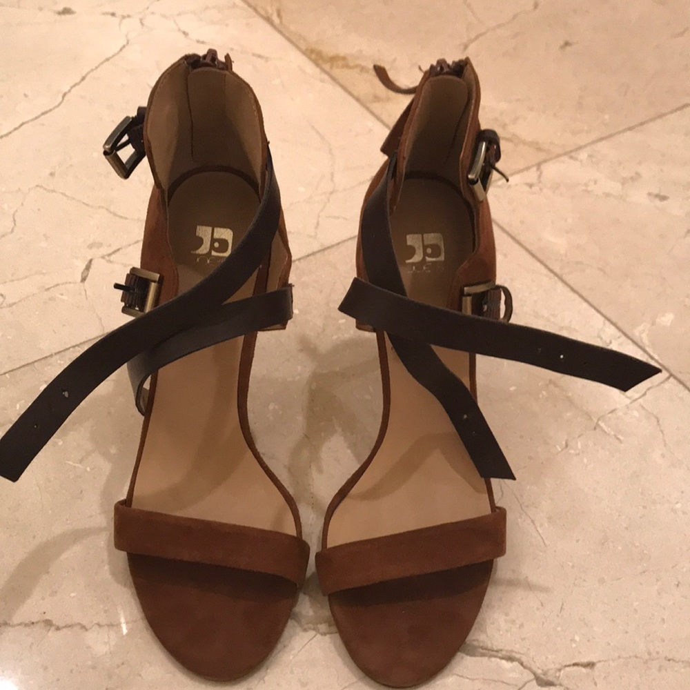 Suede with leather straps 3 inch stilettos